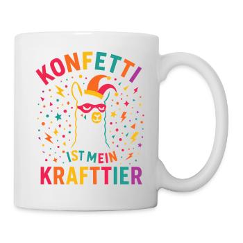 Confettis de carnaval en alpaga avec bonnet de fou - Mug blanc - blanc - Droite