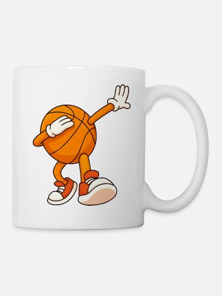 Basketball-Maskottchen Dunks - Tasse - Weiß