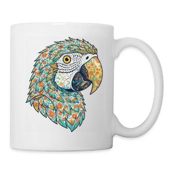 Colorful Flower Parrot Head - Mug - white - Right