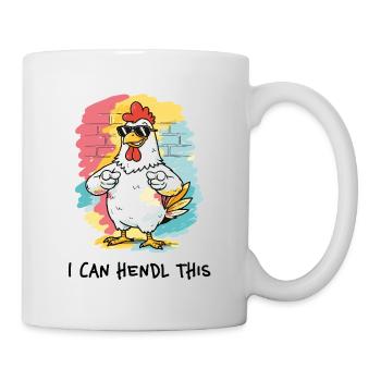 I Can Hendl This – Dialect Pun Chicken Rooster - Mug - white - Right