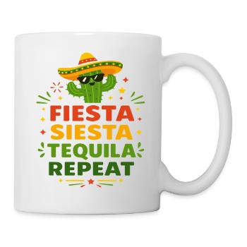 Fiesta Siesta Tequila Repeat - Tasse - Weiß - Rechts