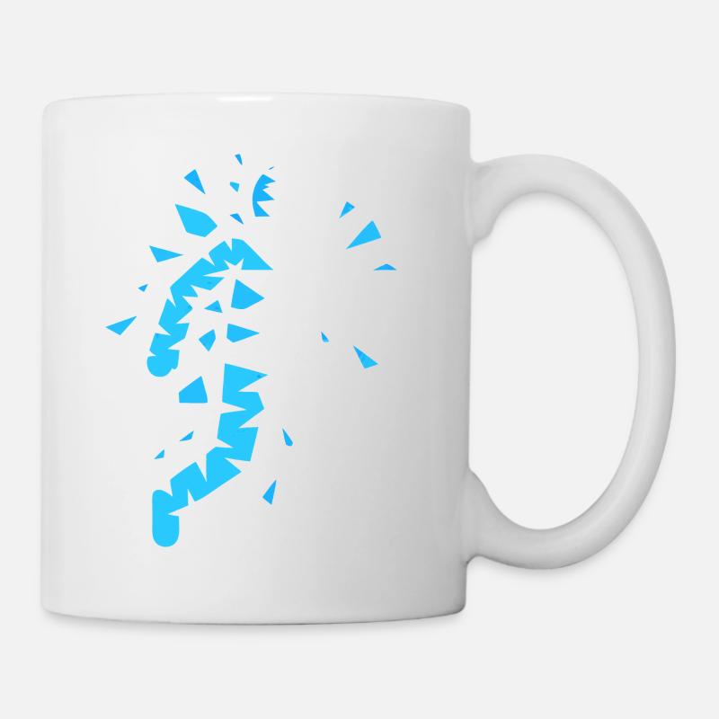 Blaue explodierte Silhouette - Tasse - Weiß