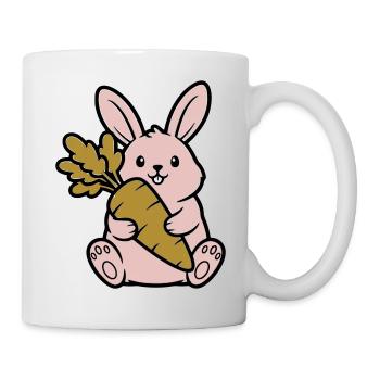 Cute Bunny with Carrot Carrot Comic - Mug - white - Right