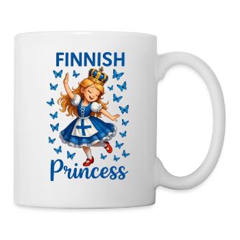 Prinzessin Finnland Blauer Schmetterling - Tasse - Weiß - Rechts