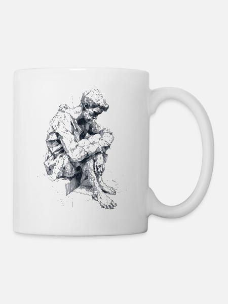 Geometric Shadow Figure - Mug - white