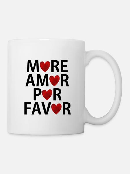 Heart Sweater Hoddie Shirt more amor por favor - Mug - white