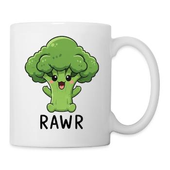 Dessin animé de brocoli sucré aux légumes Rire Joie Végan - Mug blanc - blanc - Droite