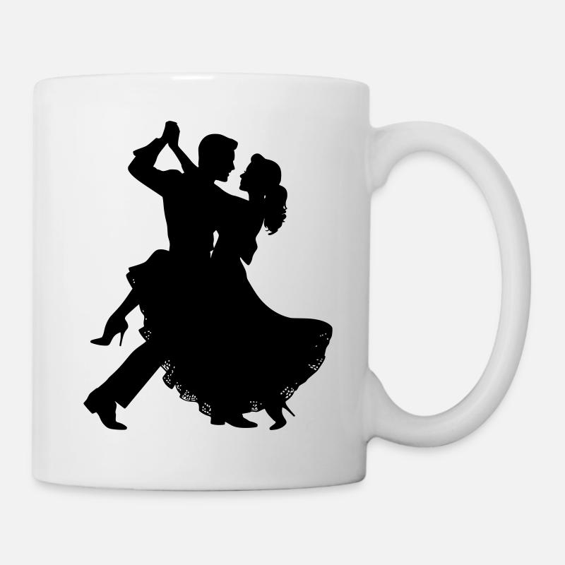 Silhouette du couple dansant | Motif de danse élégante - Mug blanc - blanc