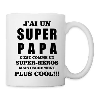 Super papa - Mug blanc - blanc - Droite