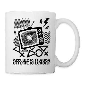 Offline Is Luxury Glitch TV - Tasse - Weiß - Rechts