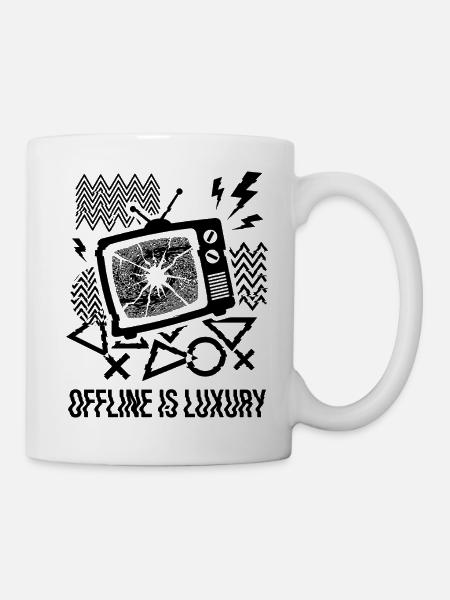 Offline Is Luxury Glitch TV - Tasse - Weiß