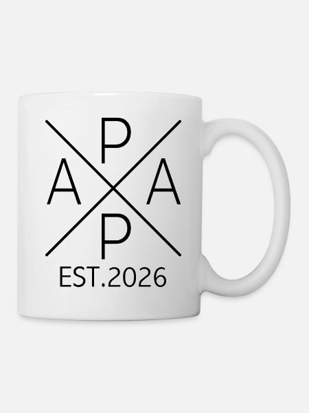 Papa 2026 Papa seit 2026 Papa Est 2026 - Tasse - Weiß