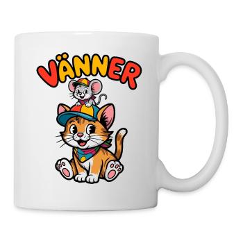 Freunde und Freunde für immer – Süße Katze und Maus - Tasse - Weiß - Rechts
