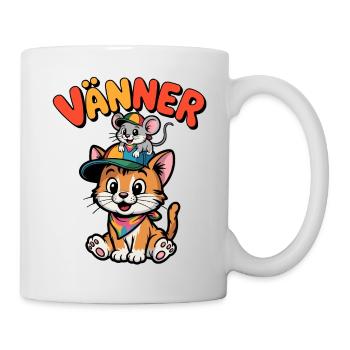 Freunde und Freunde für immer – Süße Katze und Maus - Tasse - Weiß - Rechts