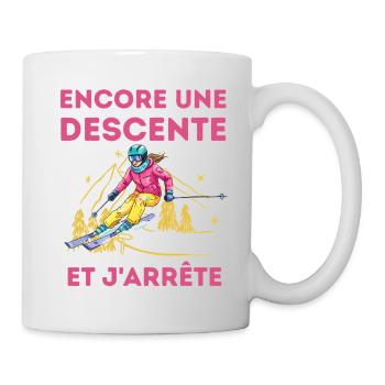 Ski descent: and I stop - Mug - white - Right