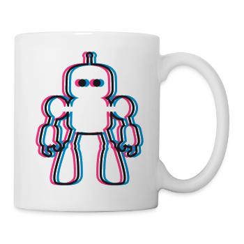 Roboter 3D Effekt KI Sci-Fi  - Tasse - Weiß - Rechts
