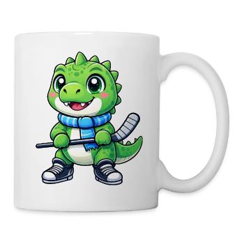 Süßer T-Rex Eishockeyspieler Dinosaurier Cartoon - Mug - white - Right