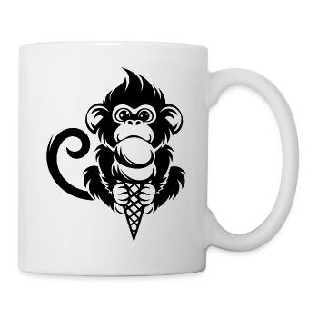 Süßer Affe mit Eis | Lustiges Sommer-Motiv - Mug - white - Right