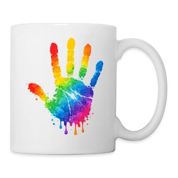 Colorful Handprint Watercolor Design - Mug - white - Right