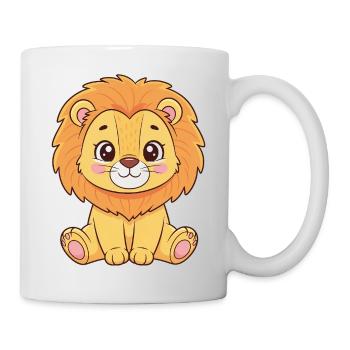 Cuddly lion cub cartoon - Mug - white - Right