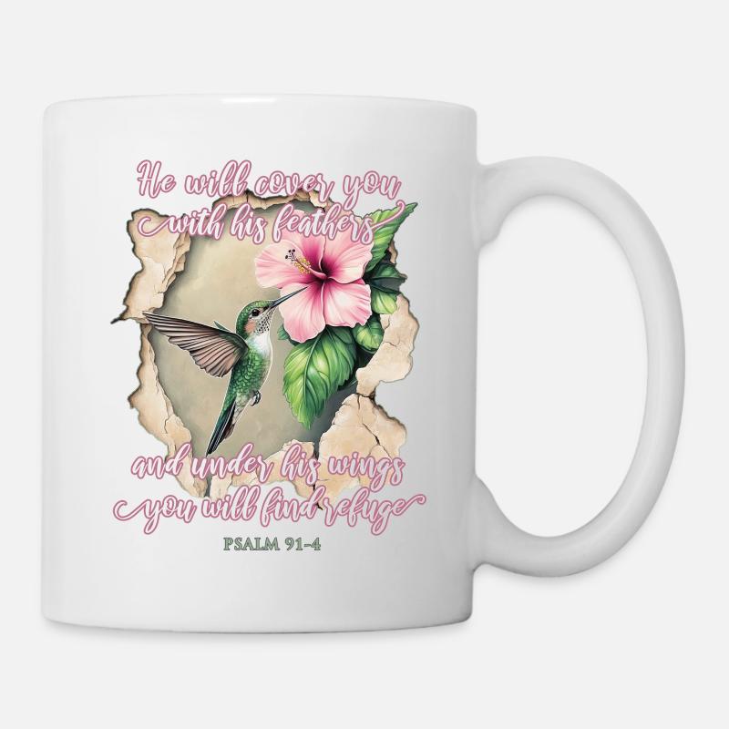 Bibelvers Christlich Kolibri - Tasse - Weiß