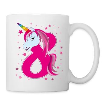 Unicorn, 8 years old, eight, birthday - Mug - white - Right