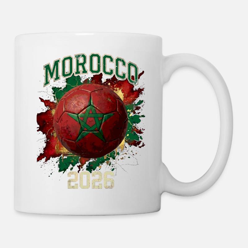 Conception du ballon de football au Maroc 2026 - Mug blanc - blanc
