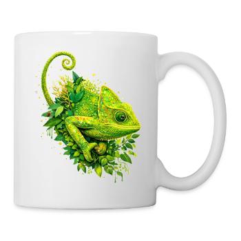 Green Chameleon – Nature Graffiti Art - Mug - white - Right
