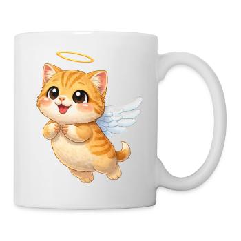 Cute cat angel with wings cartoon pet lovers - Mug - white - Right