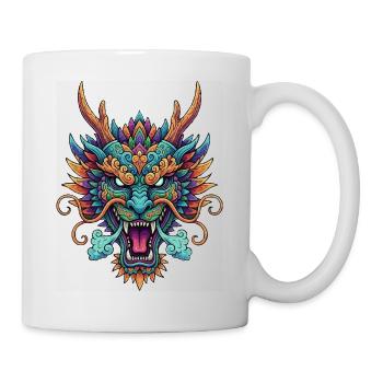 Colorful Dragon Mask Art - Mug - white - Right