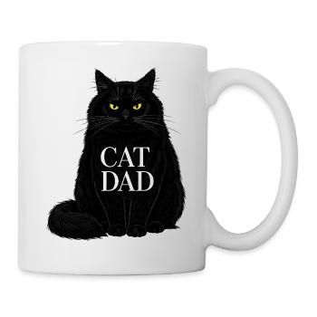 Cat Dad - Design d’illustration de chat noir - Mug blanc - blanc - Droite