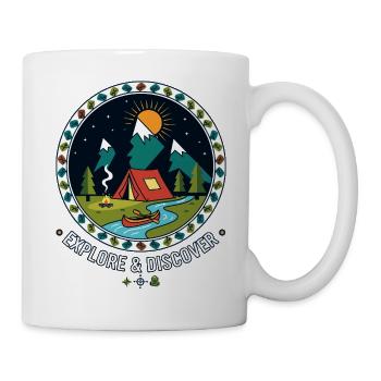 Camping d’aventure au bord de la rivière Aventure en milieu sauvage - Mug blanc - blanc - Droite