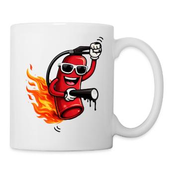 Un extincteur cool avec des flammes - Mug blanc - blanc - Droite