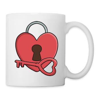 Clé de mon cœur : serrure et clé Saint-Valentin - Mug blanc - blanc - Droite