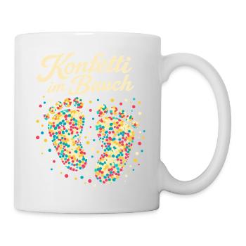 Karneval Konfetti Schwangerschaft Werdende - Tasse - Weiß - Rechts