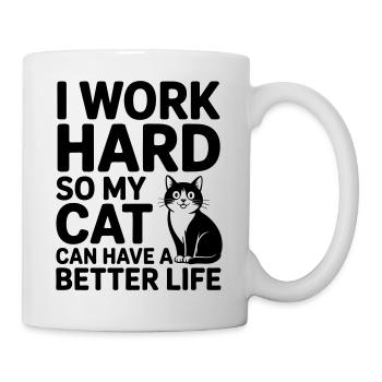 I work for my cat - Mug - white - Right