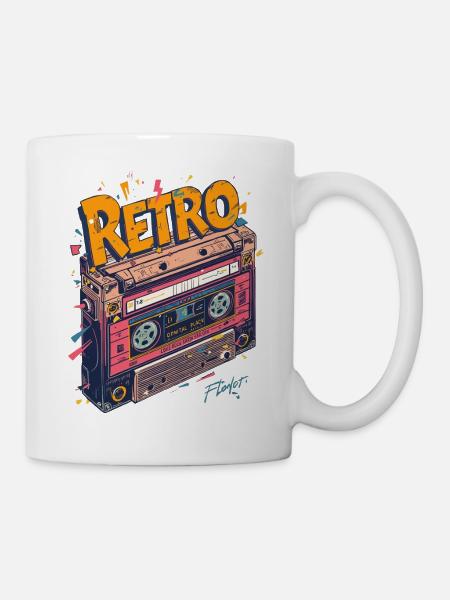 BOOMBOX KIDS – klassischer Retro-Stil - Tasse - Weiß