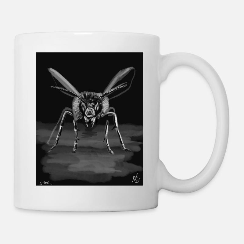 Abeille Mono Dard de Minuit - Mug blanc - blanc