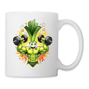 Strong Leek Bodybuilder Illustration - Mug - white - Right