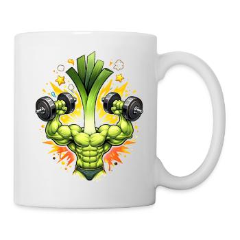 Strong Leek Bodybuilder Illustration - Mug - white - Right