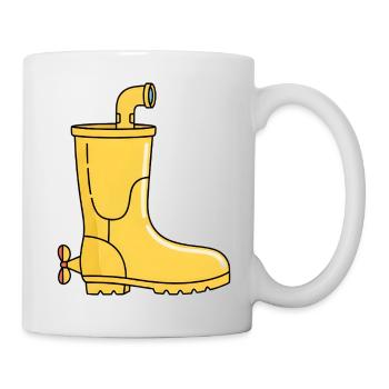 Submarine Rain Boots / Yellow Submarine Boots - Mug - white - Right