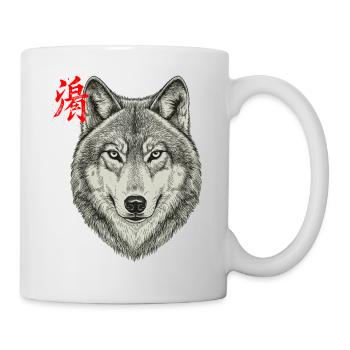Loup asiatique - Mug blanc - blanc - Droite