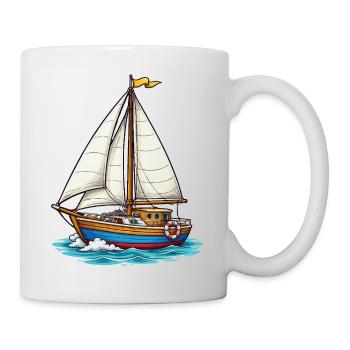 Sailboat Nautical Illustration - Mug - white - Right