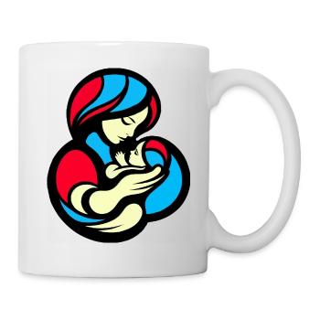 Mother and Child Color Block Style - Mug - white - Right