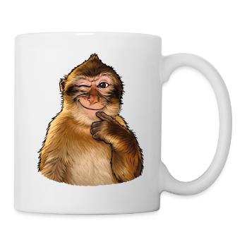 Singe drôle et ironique - Mug blanc - blanc - Droite