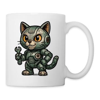 Retro RoboCat with Tools - Mug - white - Right