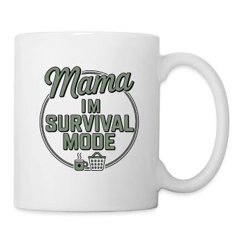 Mama im Survival Mode | Kaffee & Wäsche - Tasse - Weiß - Rechts