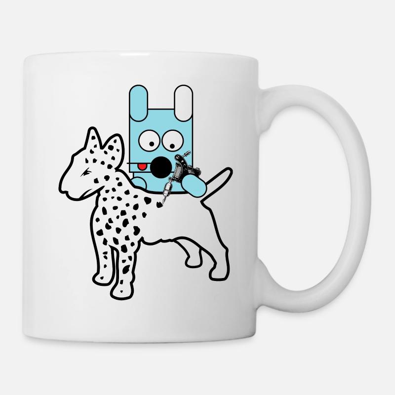 Chien Robot Bleu avec seringue - Mug blanc - blanc