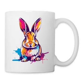 Colorful Rabbit in Watercolors Splashes of Color - Mug - white - Right