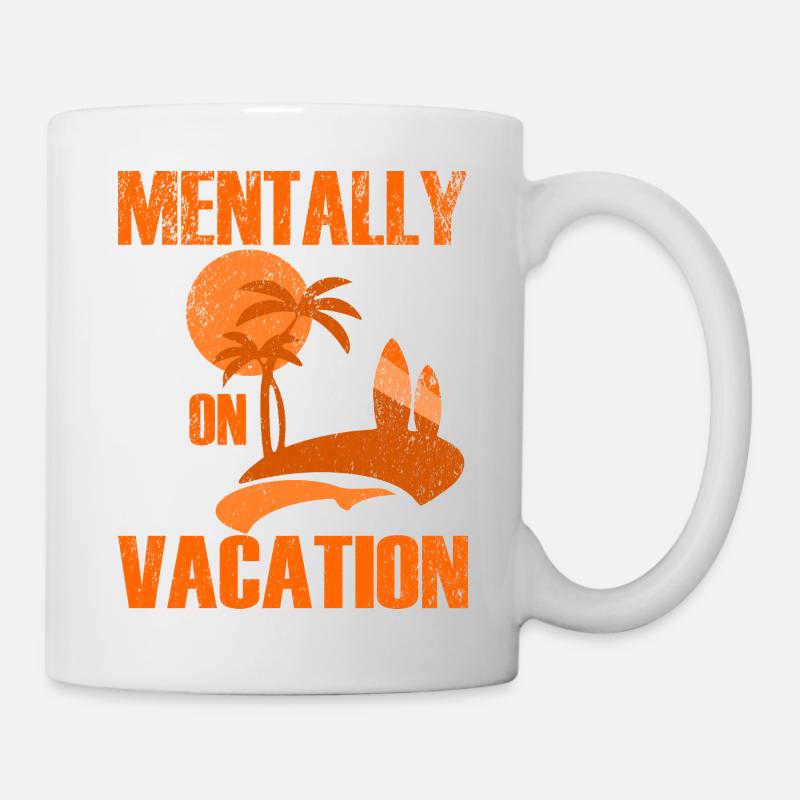 Scène des vacances mentales à Palm Beach - Mug blanc - blanc